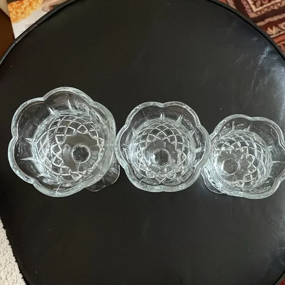 Vintage Home Interiors Tulip Cup Stem Votive Glass Candle Holders Set Of 3 - Picture 6 of 6